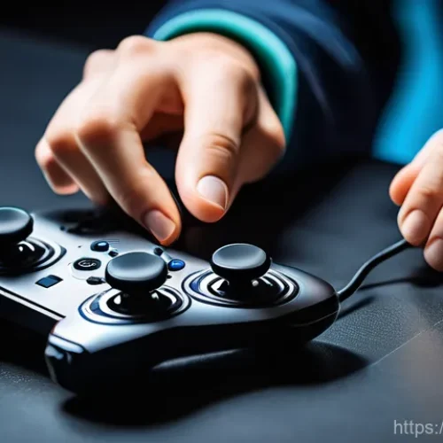 Home 23 RC카 조종기 업그레이드 방법 - A close-up, high-definition photograph capturing a pair of hands expertly gripping a state-of-the-ar...