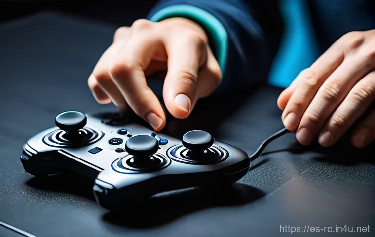 RC카 조종기 업그레이드 방법 - A close-up, high-definition photograph capturing a pair of hands expertly gripping a state-of-the-ar...