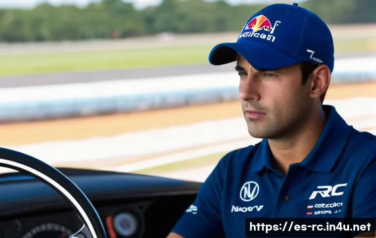 RC카 레이싱 대회 전략 - **Prompt:** A focused RC car pilot, appearing to be in their late 20s to early 30s, intensely concen...