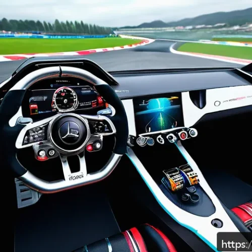 RC카와 유사한 레이싱 시뮬레이터 - A hyper-realistic racing simulator cockpit setup featuring a professional-grade steering wheel with ...